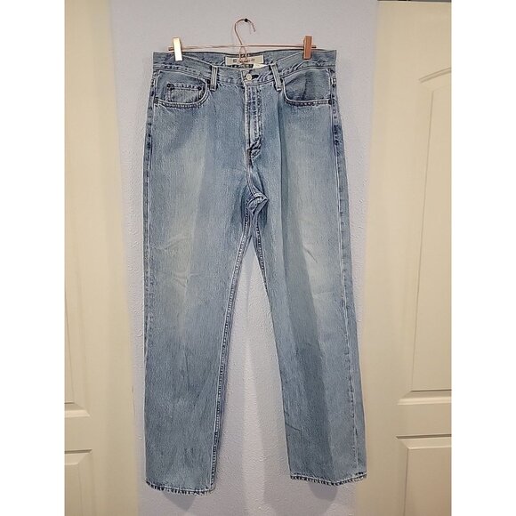Vintage Y2K Gap Relaxed Fit Baggy Jeans Mens 35x34 Blue Denim Medium Wash - Picture 1 of 7